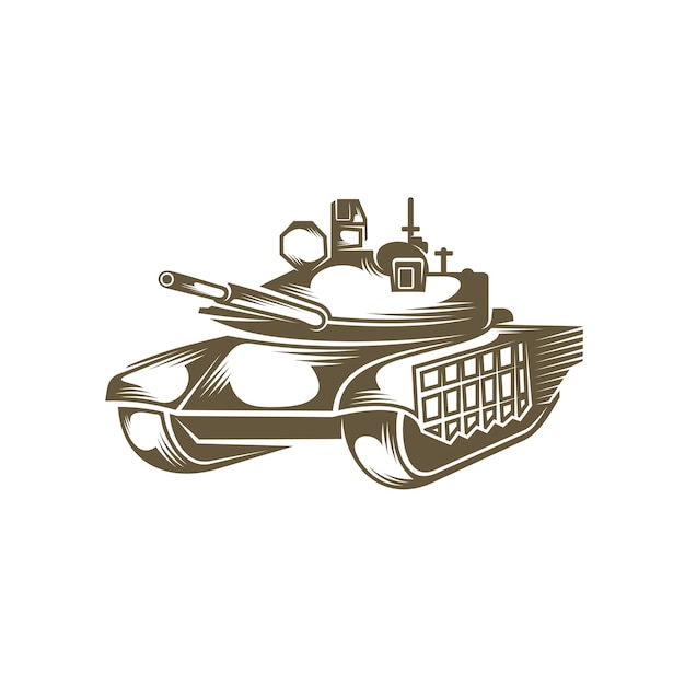 Design de logotipo de tanque de batalha vector tanque de camuflagem tanque de batalha desenhando gráficos vetoriais para projetar