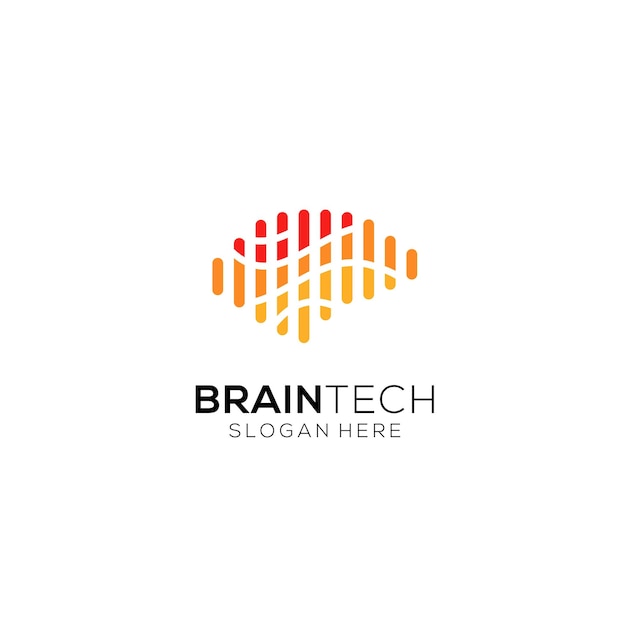 Design de logotipo de tecnologia cerebral Inteligência artificial e conceito de logotipo de tecnologia Logotipo vetorial