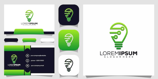 Design de logotipo de tecnologia de lâmpada