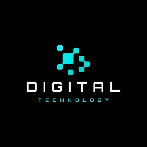 Vetor design de logotipo de tecnologia digital criativa