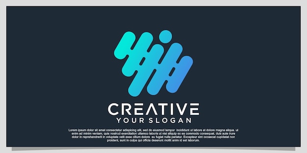 Design de logotipo de tecnologia gradiente com conceito exclusivo vetor premium parte 10