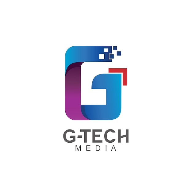 Vetor design de logotipo de tecnologia gradiente de letra g