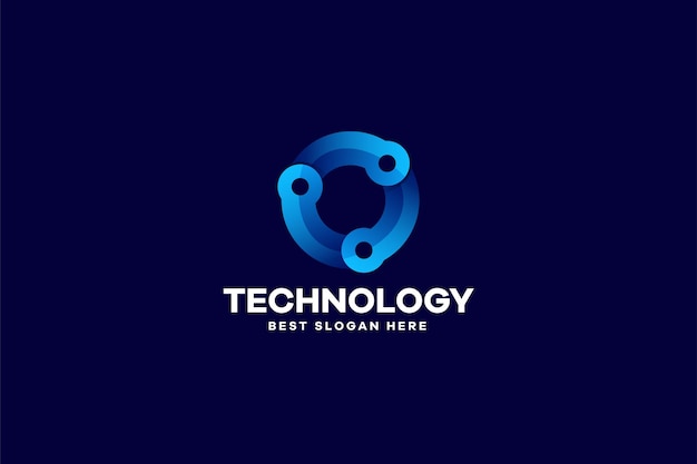 Design de logotipo de tecnologia gradiente