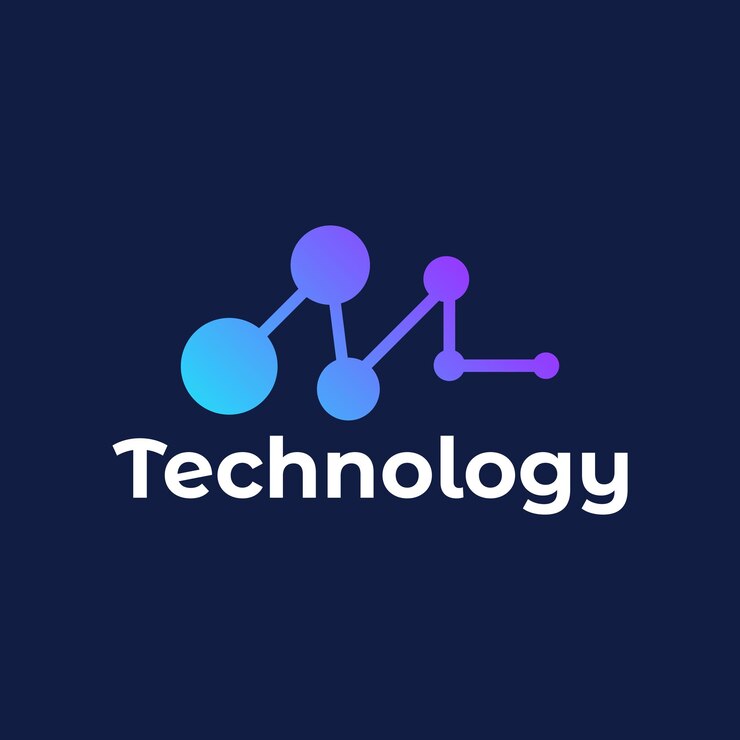 Design de logotipo de tecnologia gradiente