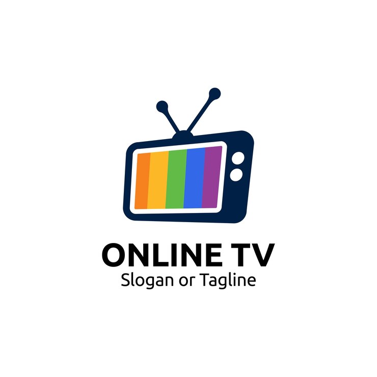 Vetor design de logotipo de televisão on-line símbolo de smart tv logotipo de streaming de tv