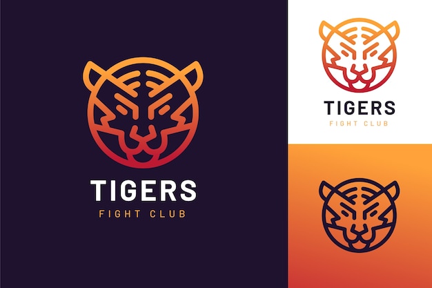 Design de logotipo de tigre gradiente