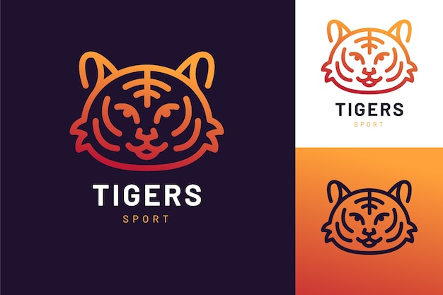 Vetor design de logotipo de tigre gradiente