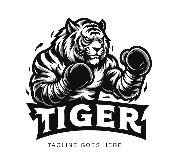 Vetor design de logotipo de tigre pronto para usar ilustração de mascote premium vector