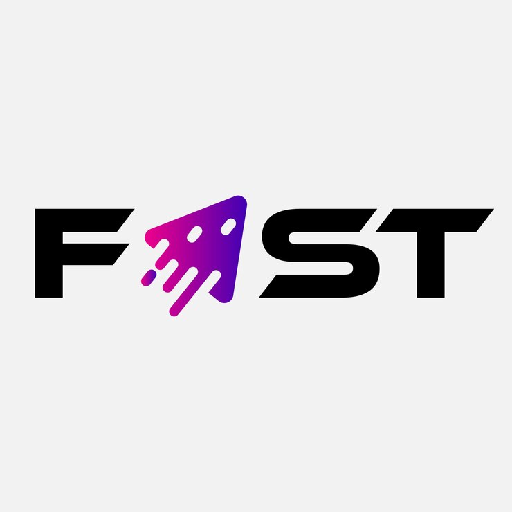Vetor design de logotipo de tipografia de emblema rápido abstrato