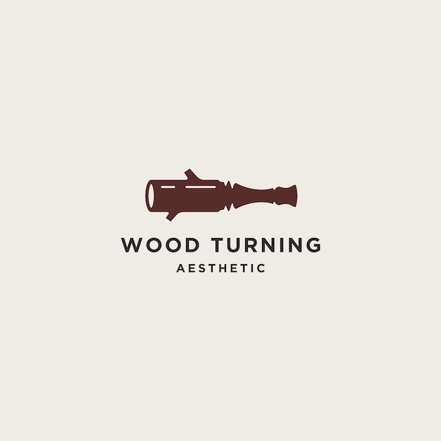 Design de logotipo de torneamento de madeira ilustração vetorial de ícone de torneador de madeira mínimo
