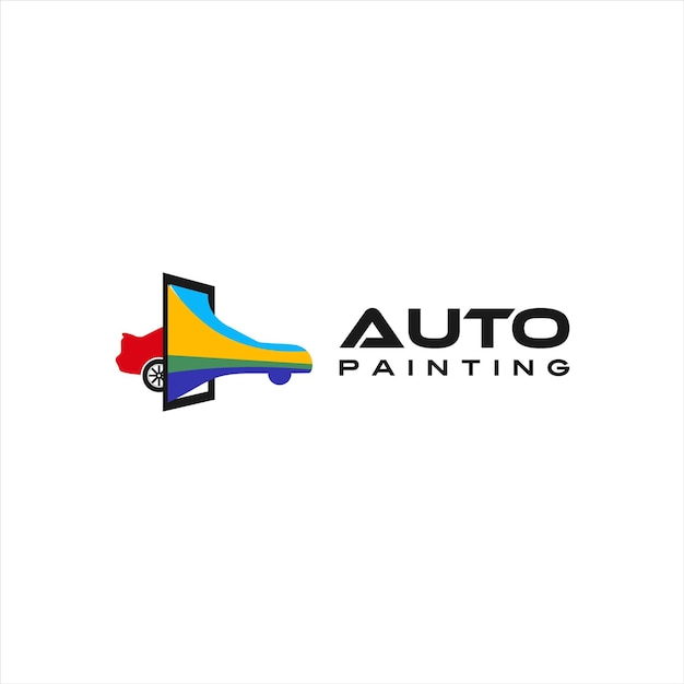 Design de logotipo de transporte de pintura automática colorido moderno