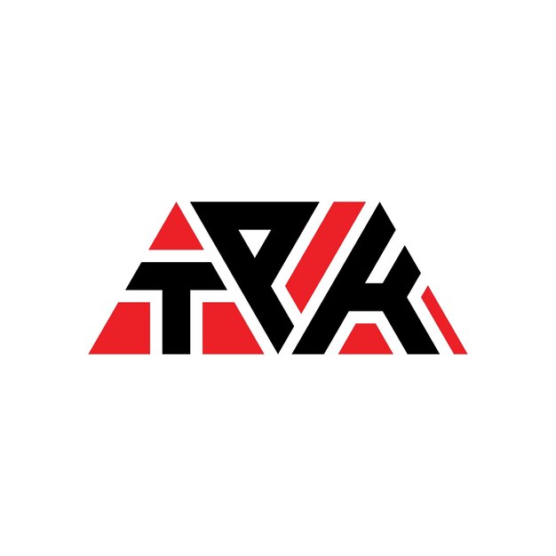 Design de logotipo de triângulo TPK com forma de triángulo TPK triângulo design de logotipo monograma TPK triángulo vetor modelo de logotipo com cor vermelha TPK logotipo triangular Simples Elegante e luxuoso Logotipo TPK
