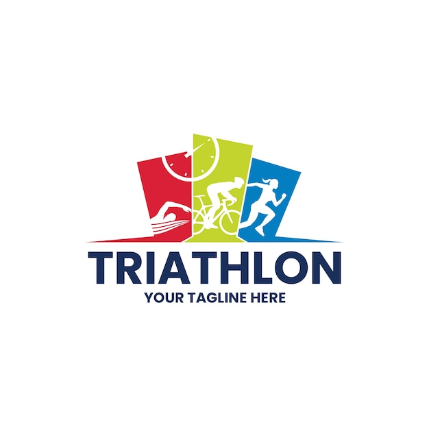 Vetor design de logotipo de triatlo