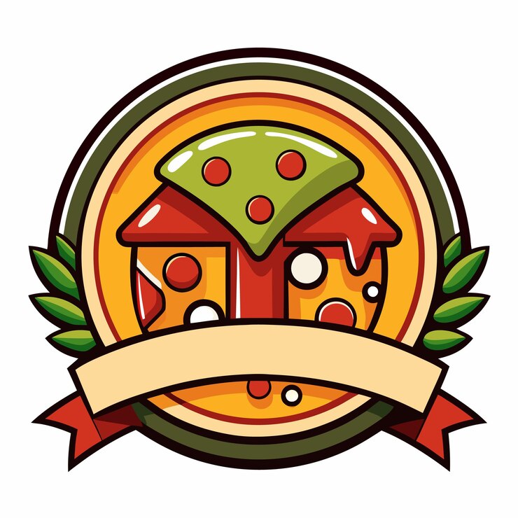 Vetor design de logotipo de um restaurante de pizza
