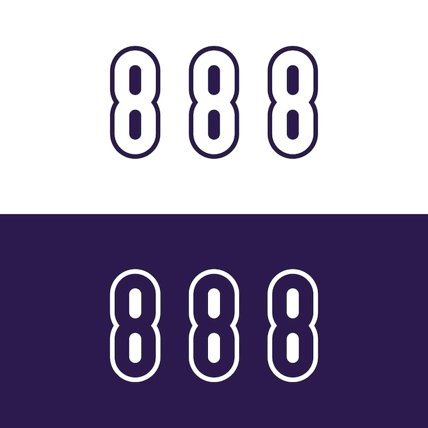 Design de logotipo de vetor 888