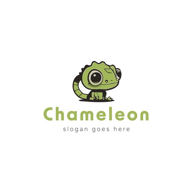 Vetor design de logotipo de vetor camaleão
