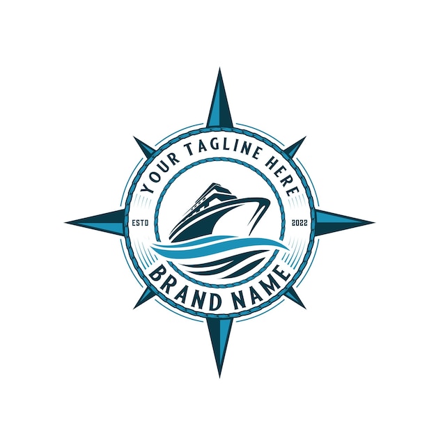 Design de logotipo de vetor de barco