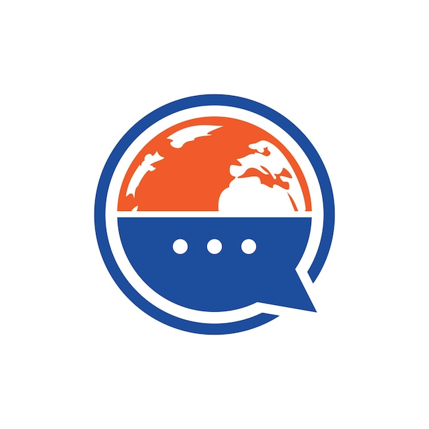 Vetor design de logotipo de vetor de bate-papo mundial