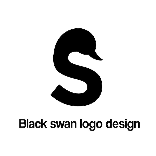 Vetor design de logotipo de vetor de cisne negro