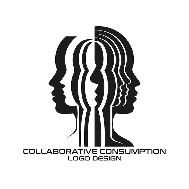 Design de logotipo de vetor de consumo colaborativo