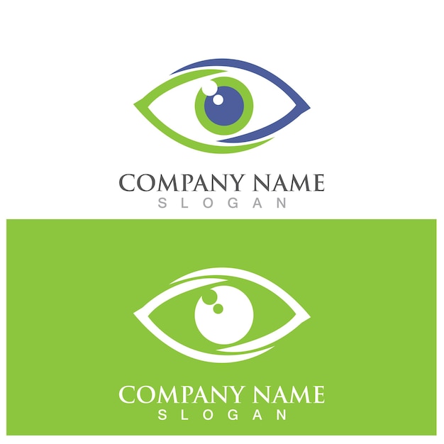 Design de logotipo de vetor de cuidados com os olhos