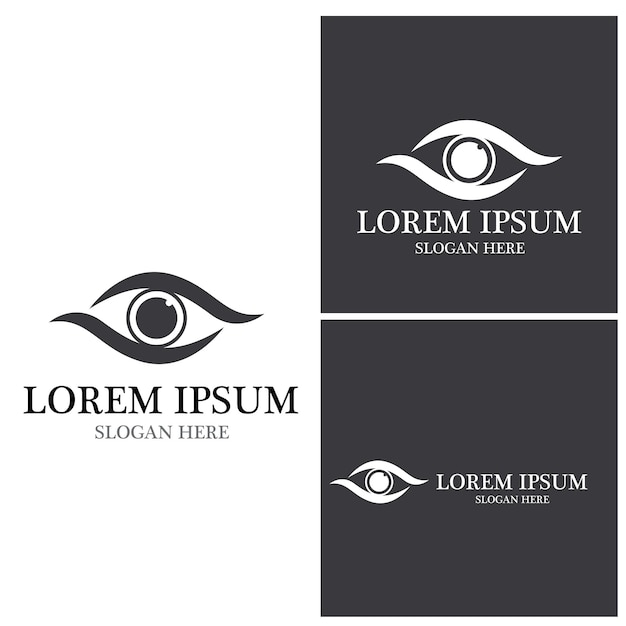 Design de logotipo de vetor de cuidados com os olhos