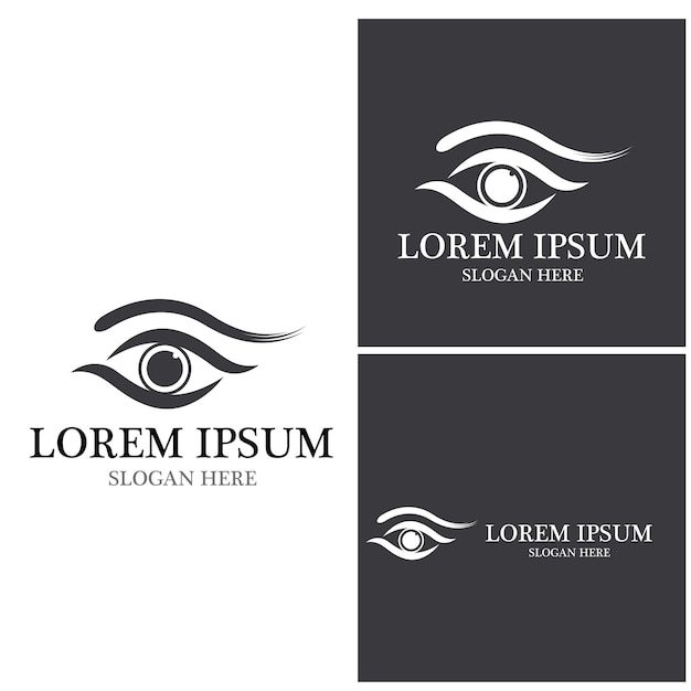 Design de logotipo de vetor de cuidados com os olhos