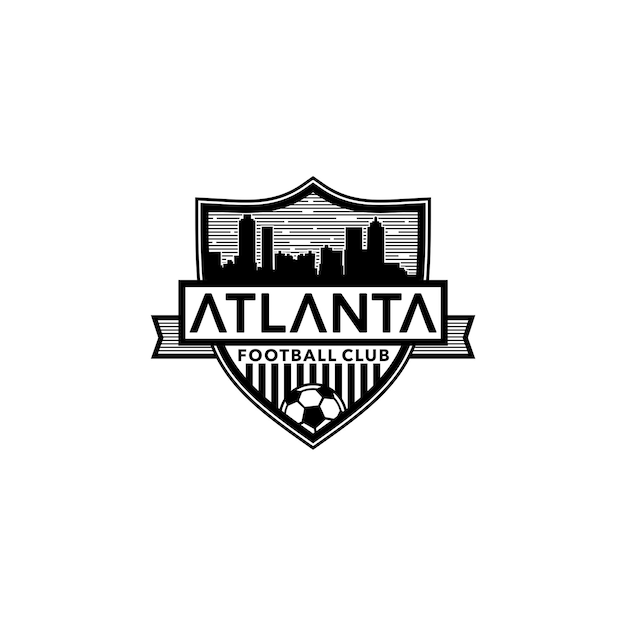 Design de logotipo de vetor de distintivo de clube de futebol de atlanta