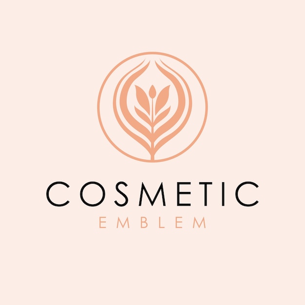 Design de logotipo de vetor de emblema de cosméticos logotipo floral modelo de logotipo natural