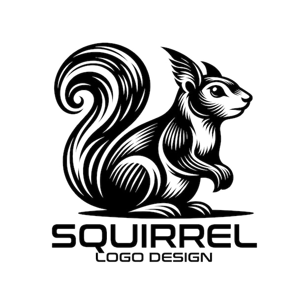 Design de logotipo de vetor de esquilo