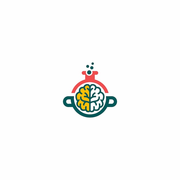 Vetor design de logotipo de vetor de laboratório cerebral