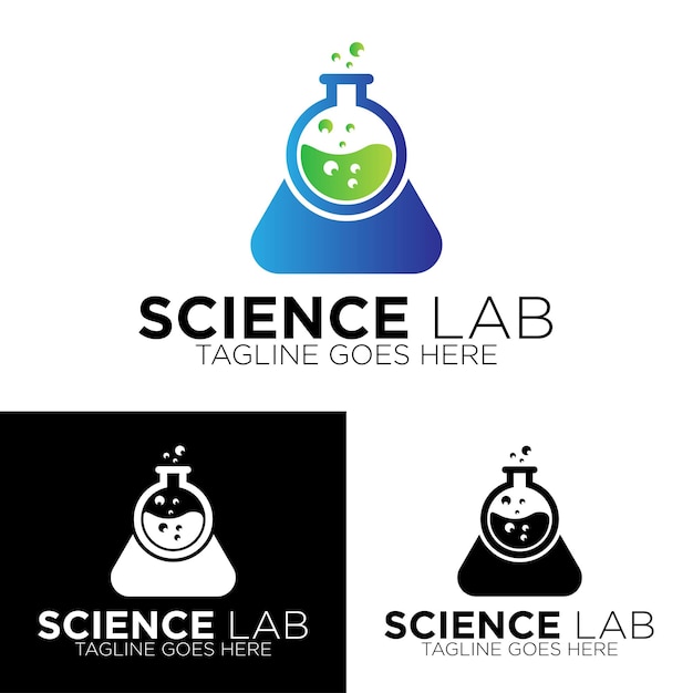 Design de logotipo de vetor de laboratório de ciências moderno
