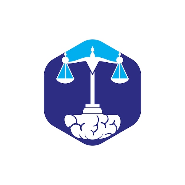 Design de logotipo de vetor de lei cerebral