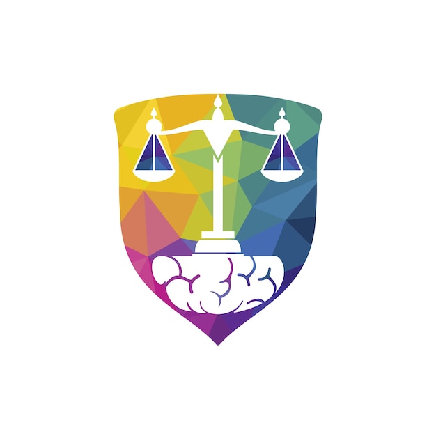 Design de logotipo de vetor de lei do cérebro