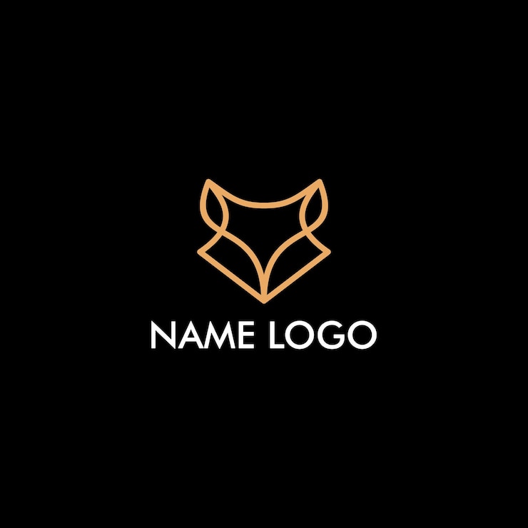 Vetor design de logotipo de vetor de linha de cabeça de raposa