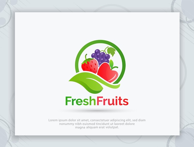 Design de logotipo de vetor de loja de frutas