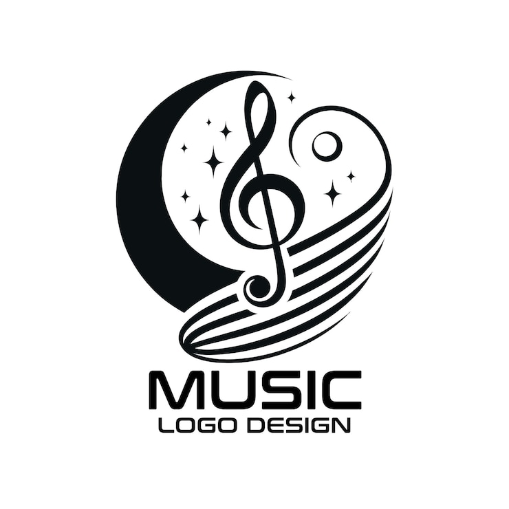 Vetor design de logotipo de vetor de música