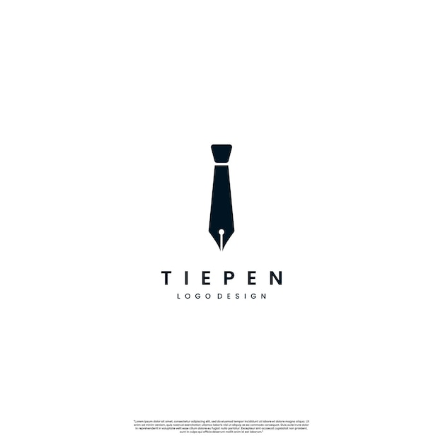Design de logotipo de vetor de negócios de caneta de gravata de escritório gravata profissional combina com o conceito de logotipo de caneta