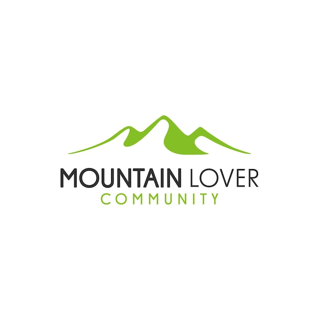 Vetor design de logotipo de vetor de paisagem minimalista hills mountain peaks