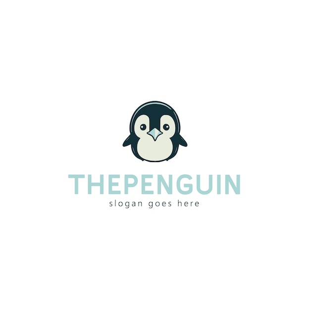 Design de logotipo de vetor de pinguim