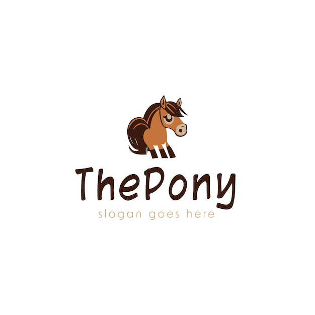 Design de logotipo de vetor de pônei