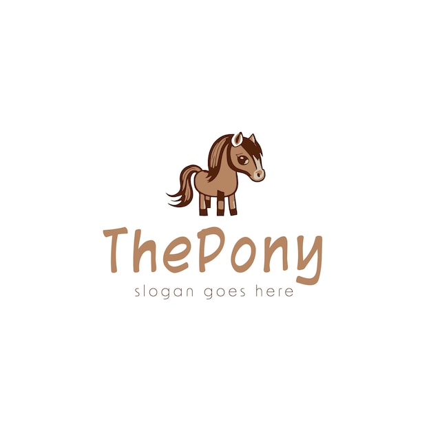 Design de logotipo de vetor de pônei