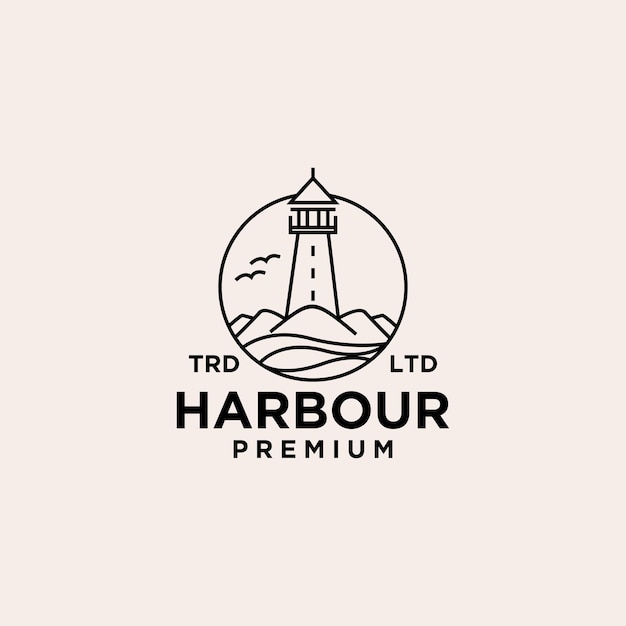 Design de logotipo de vetor de porto premium