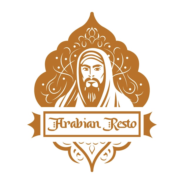 Design de logotipo de vetor de restaurante árabe modelo de logotipo cultural elegante
