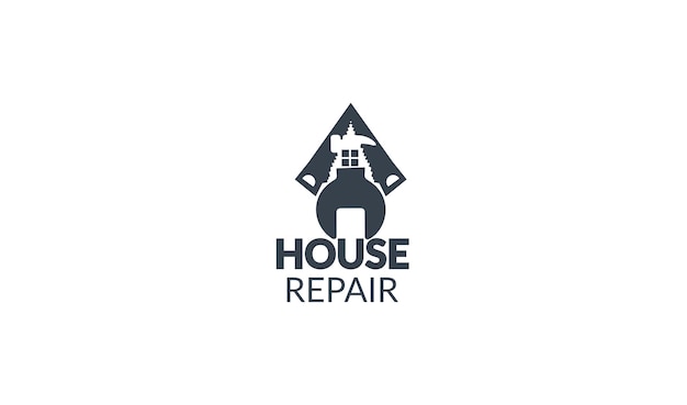 Vetor design de logotipo de vetor de serviço de reparação doméstica criativo