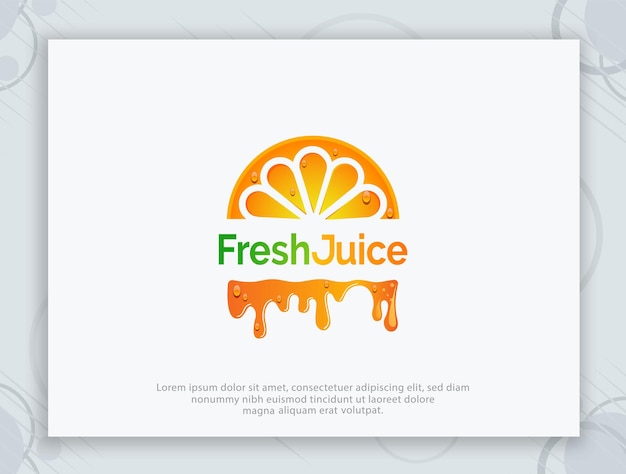 Design de logotipo de vetor de suco fresco