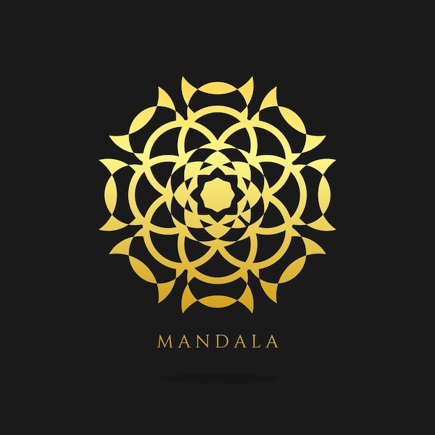 Design de logotipo de vetor mandala ouro