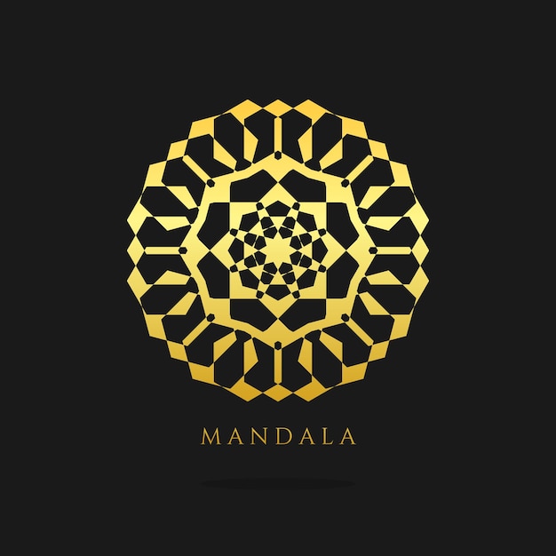 Design de logotipo de vetor mandala ouro