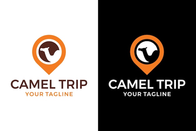 Design de logotipo de viagem de camelo