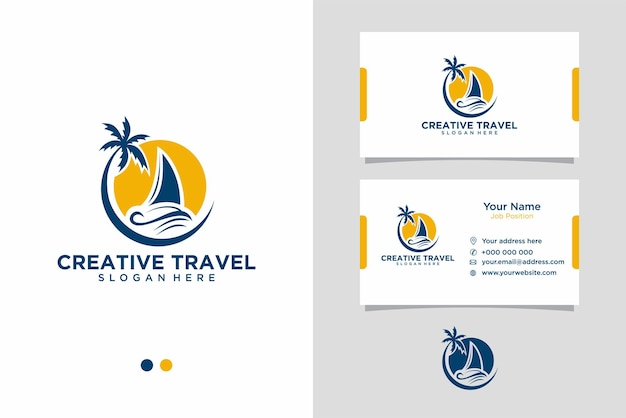 Design de logotipo de viagem e cartão de visita